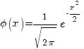 phi(x)=1/{sqrt{2pi}}e^{-{x^2}/2}