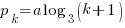 p_k=a log_3(k+1)