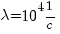 lambda={10^4} 1/c