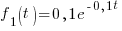 f_1(t)=0,1e^{-0,1t}